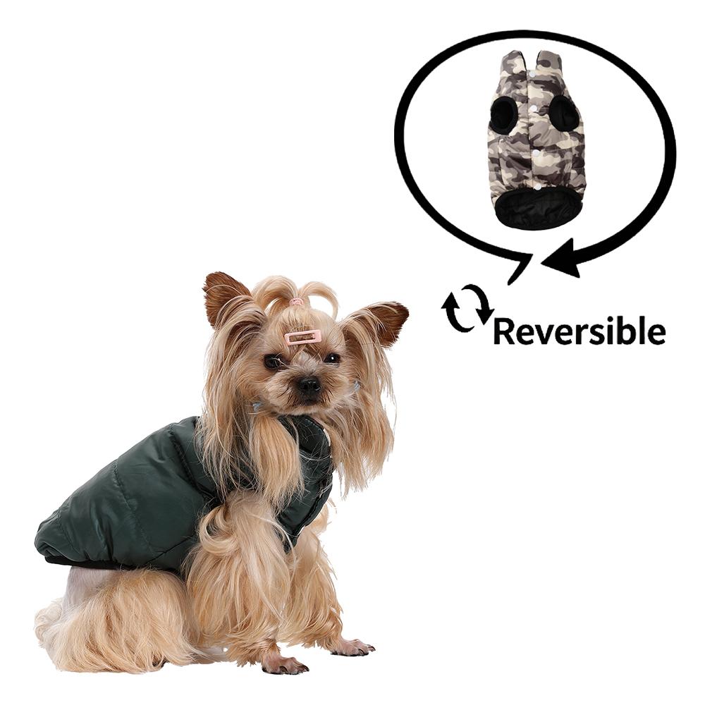Gemütliche Haustierkleidung Wendbare Hunde Weste Für Kleine Mittelgroße Hunde Katze Winter Winddicht Welpen Knopfjacke Mantel Yorkie Schnauzer Outfit