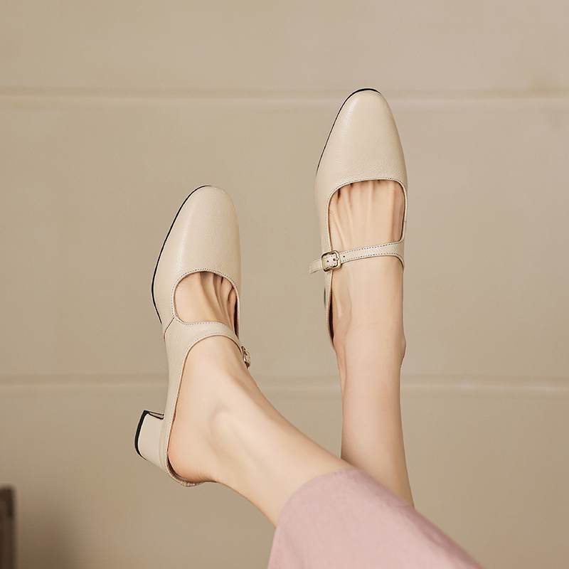 Krazing Pot sheepskin mules Summer Size 42 round Toe slip on Women Shallow Pumps