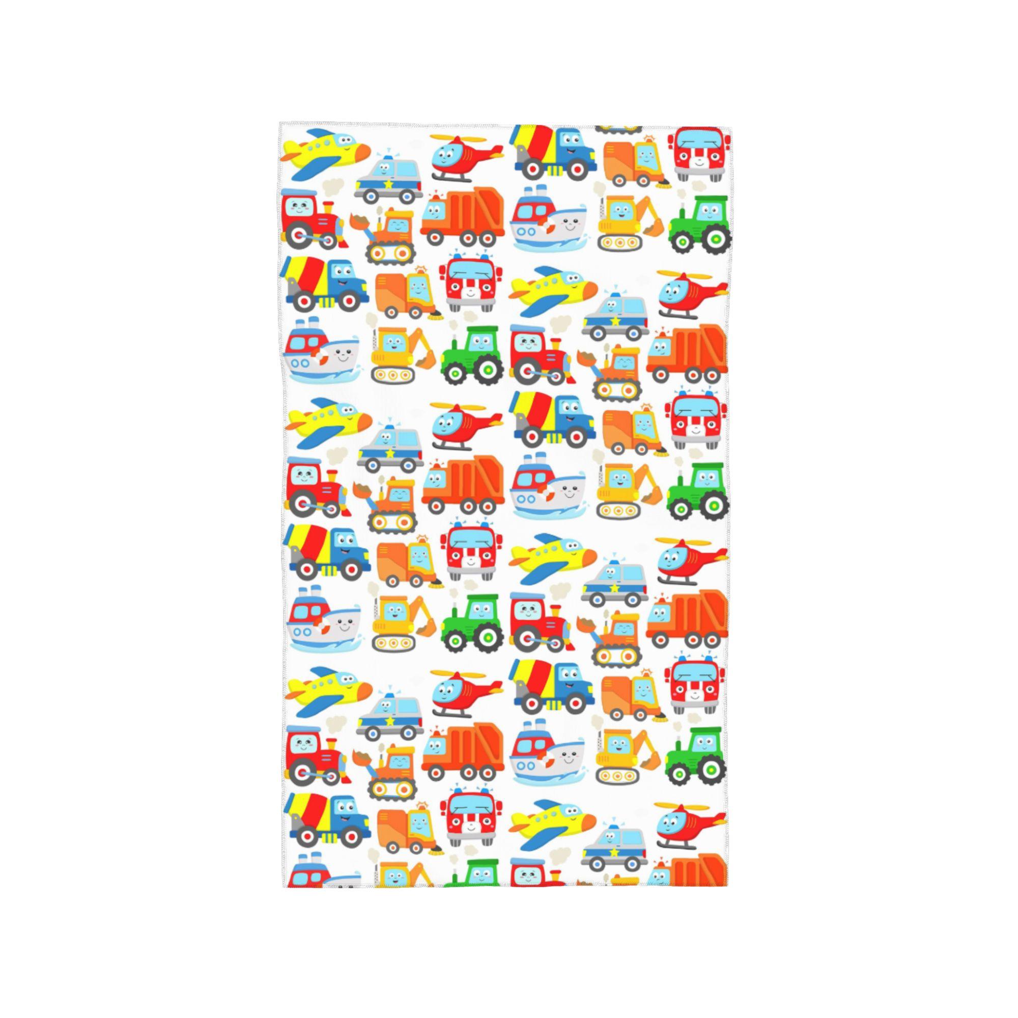 

Plane Helicopter Excavator Trashtruck Ship Tractor Train Police Firetruck Kids Soft Face Towel Quick Dry Pool Bath Cotton Towels W30*H60(CM)