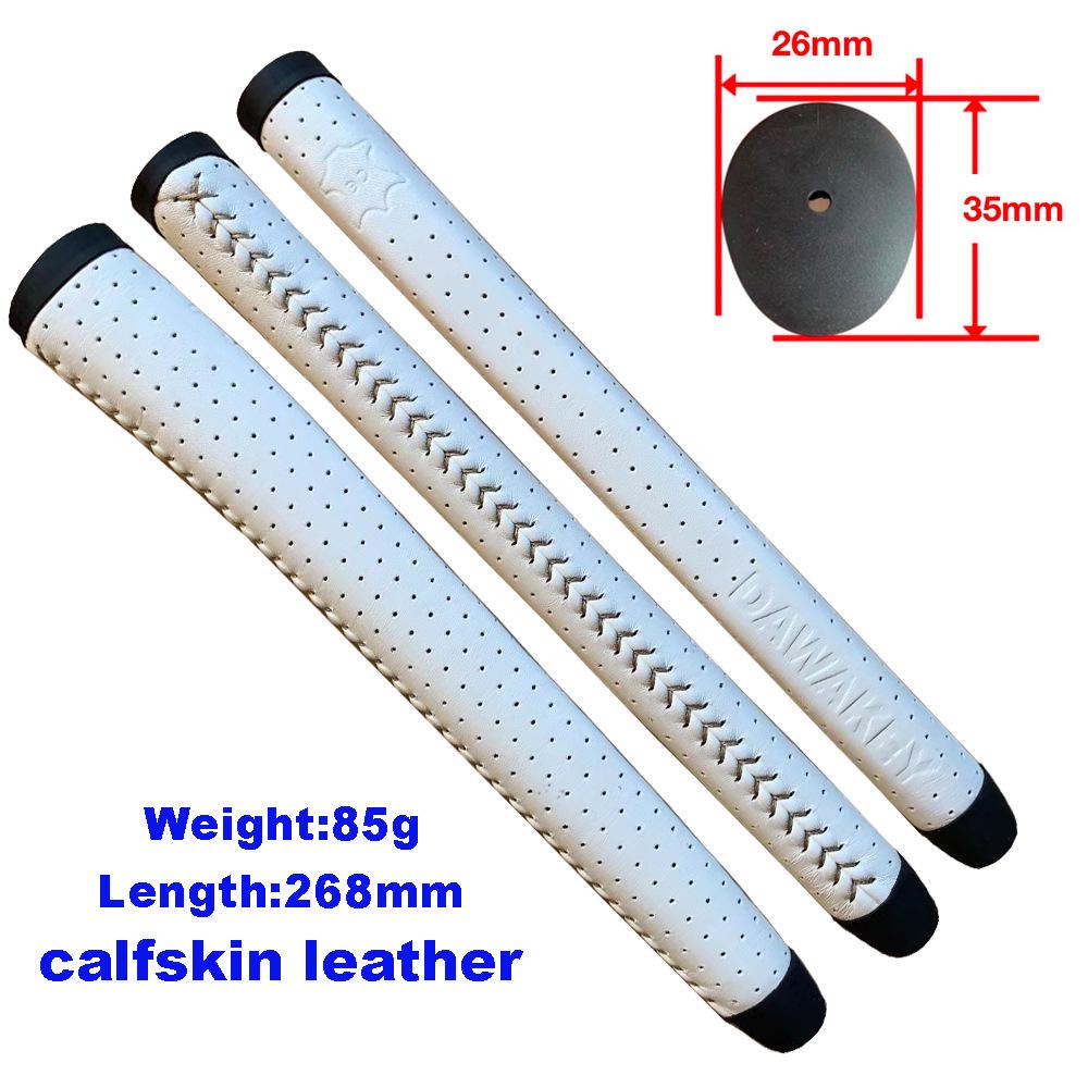 Customizable Genuine Leather Golf Putter Grip with Personalized Logo белый
