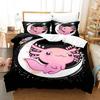 Fashion Cartoons Game Gamesolotl Axolochi Bedding Set Printed With Pillowcase Duvet Cover Soft Queen King Size Bedclothes Home