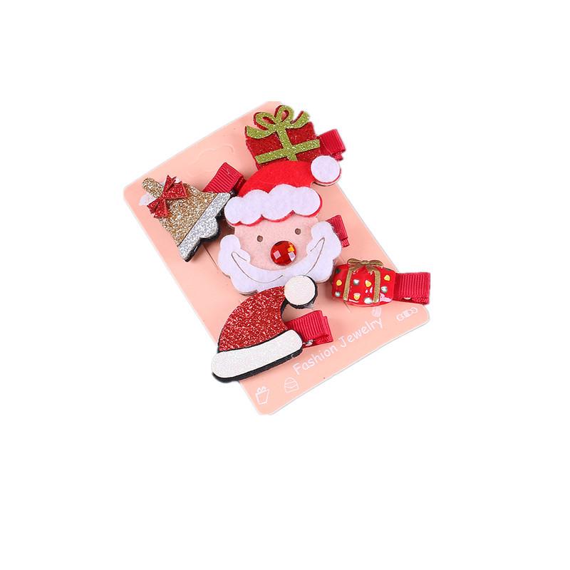 Halloween & Christmas Hair Clips Set: Festive Antler and Santa Claus Designs for Kids & Adults