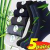 10pcs Breathable Socks for Men Summer Ultra-thin Stripe Ice Silk Cool Soft Socks Antibacterial Business Men Bamboo Fiber Socks