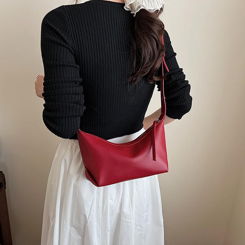 Color Simple Solid Pu Leather Women Casual Shoulder Crossbody Bag For Use Daily
