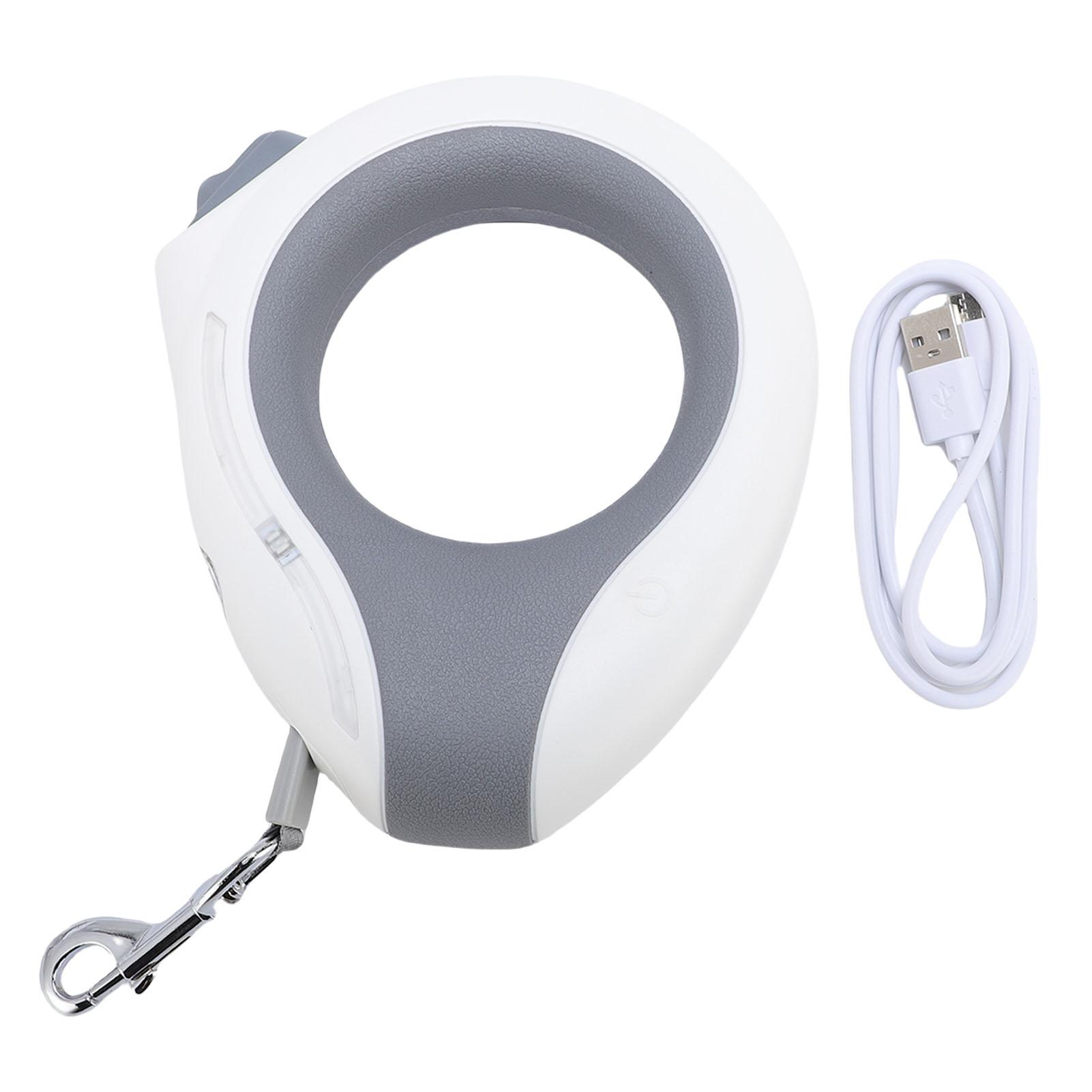 

Выдвижной поводок для собак, цветной светодиодный фонарь, стильный вид, автоматическая регулировка, прочный поводок для выгула собак белый