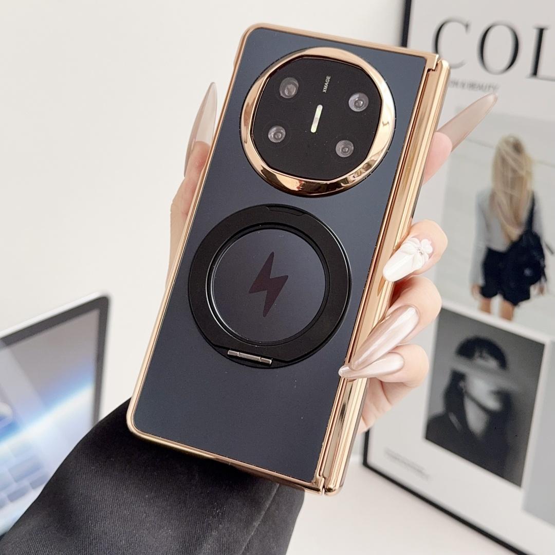 

For Huawei Mate X6 Case Shockproof Protector Fashion Plated 360 Ring Holder Pattern Magsafe AG Back Phone Cover Huawei Mate X6