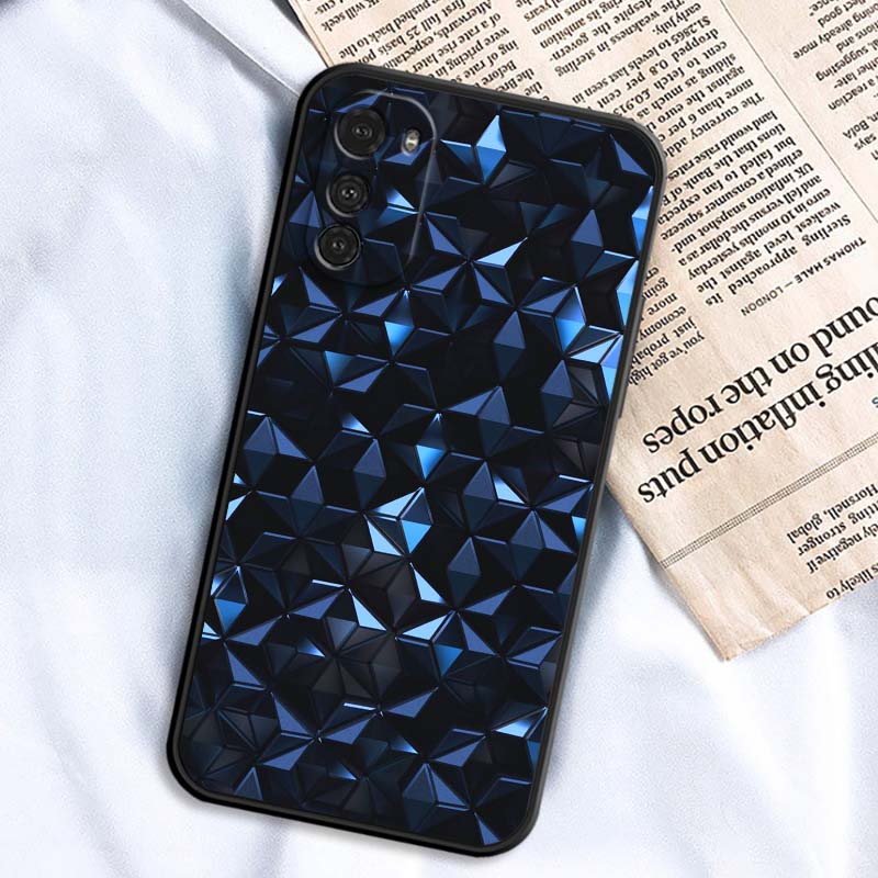 Creative metal style pattern For Motorola G85 Edge 50 G24 G35 G14 G04 40 G72 G34 G G54 G13 G32 5G Black Phone Case