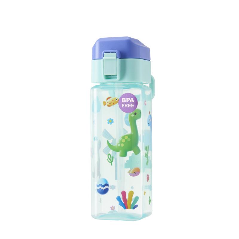 Water Bottle Dopamine Cartoon Children's Water Cup Tea Separation Leak-proof Plastic Cup for Students To School Portable Sports Water Cup
