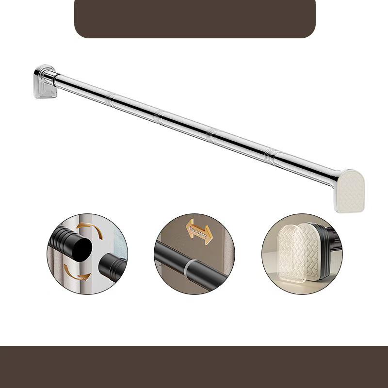 Ausziehbarer Duschvorhangstange aus Edelstahl ohne Bohren für Balkon und Fenster