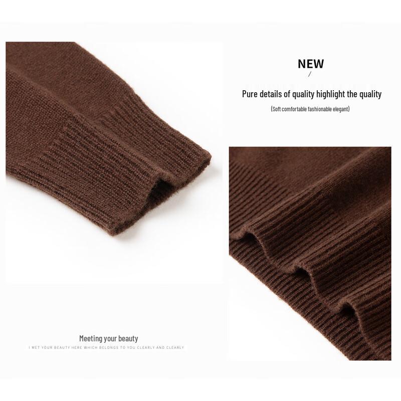 TUHUANG Women's Seamless Pure Wool Mock Neck Sweater