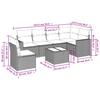 7-teiliges Gartensofa-Set mit Kissen aus grauem Poly-Rattan