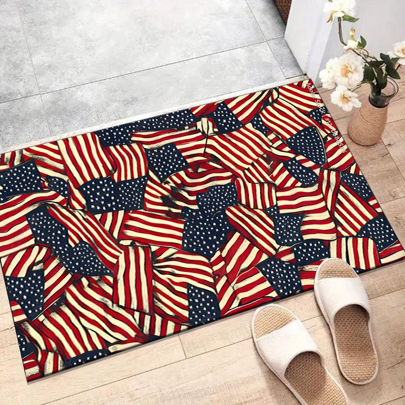 American Flag Polyester Carpet, Soft Indoor Mat for Office Chair, Living Room, Computer Desk - Decorative Home Office Rug Design