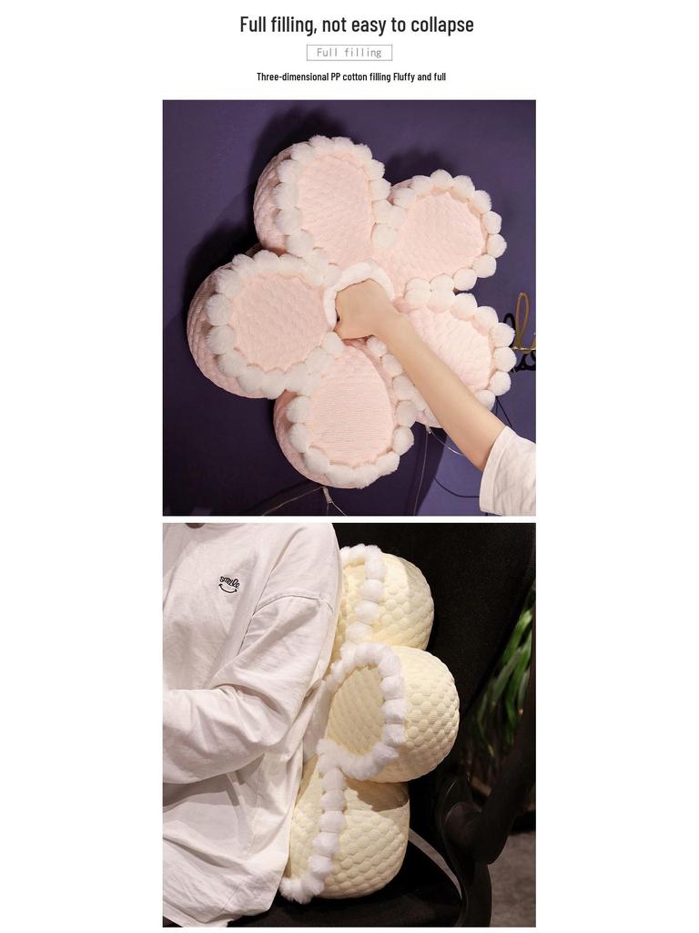 Ins-Style Eisseide Samt Blumen Pouf & Sitzkissen