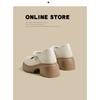 Mary Jane fashion small leather shoes women's new thick-soled inner height increase one pedal one-button single shoes
