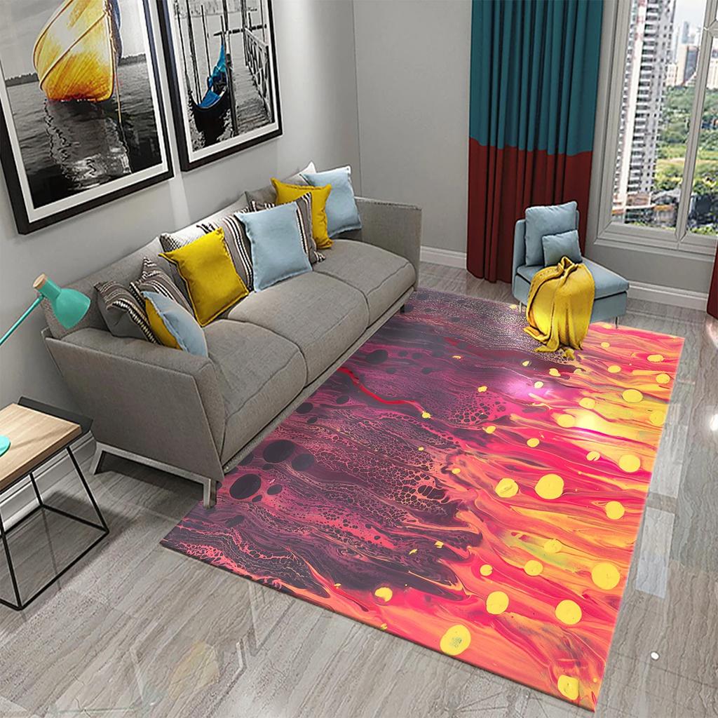 Colorful Marbling Carpet for Bedroom Bathroom Living Room Entryway Rug Non-Slip Rug Floor Carpet Kitchen Entry Rug Home Decor