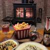 25.36oz Striped Cartoon Ceramic Snack Bucket, French Fry Popcorn Storage Bowl for Movie Night Home Decor