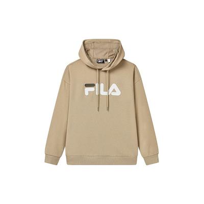 Fila Codzienna Luźna Prosta Klasyczna Logo Bluza z Kapturem Unisex Bluzy Khaki F51U238298FLK