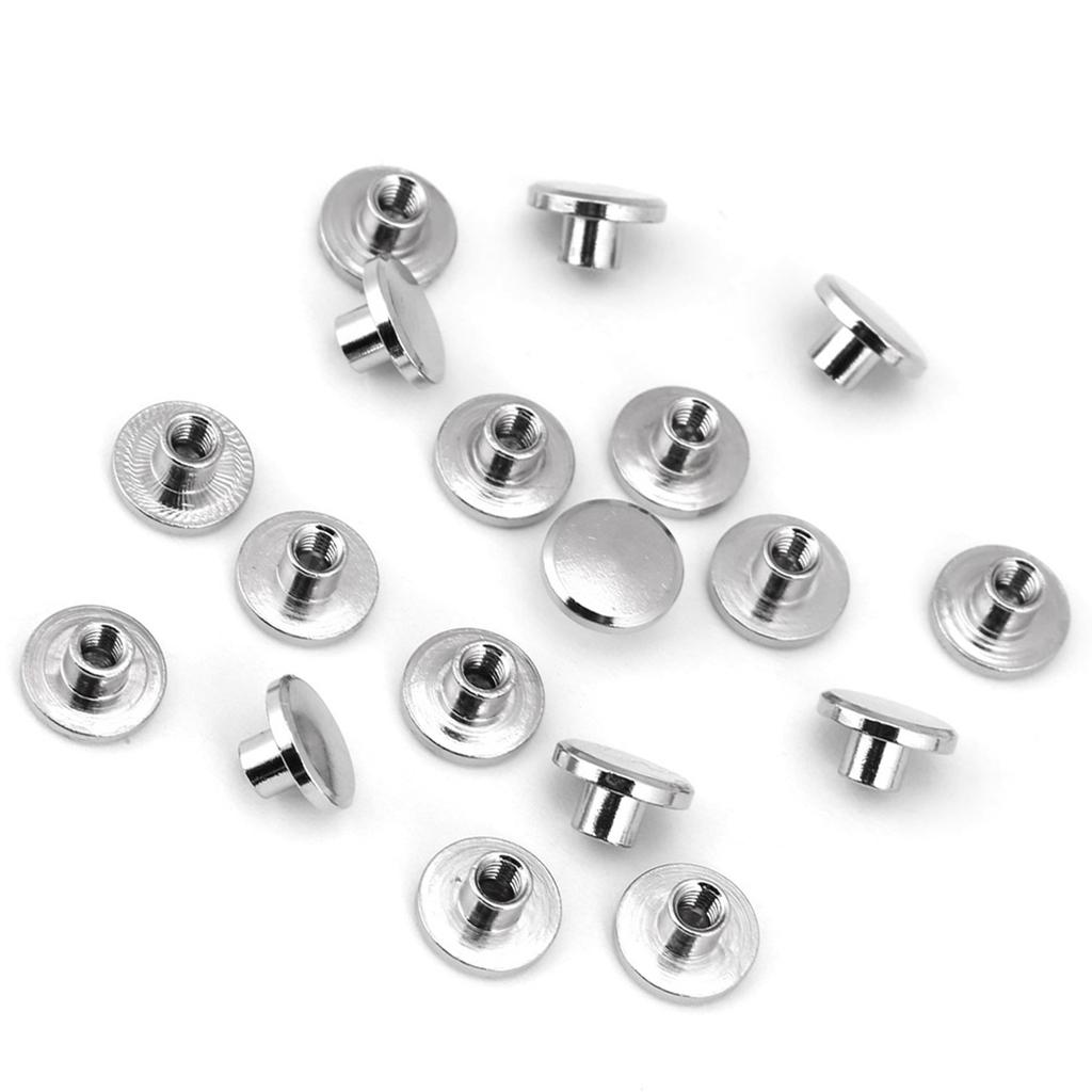 20Pcs Set Durable Brass Threaded Flat Head Nut Nail Rivets Screws Leather Craft Repair Supplies