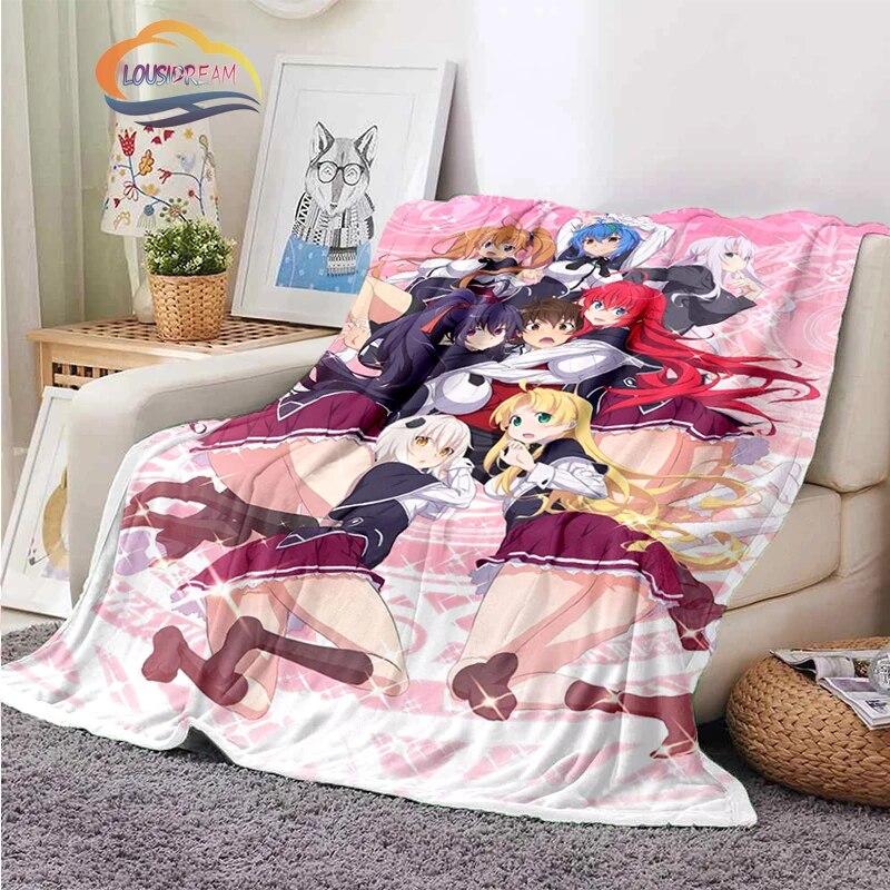 3D tištěná střední škola DxD plyšová deka Módní Flanel Fleece Sexy animace Dárek pro holčičku Sofa Nap Travel