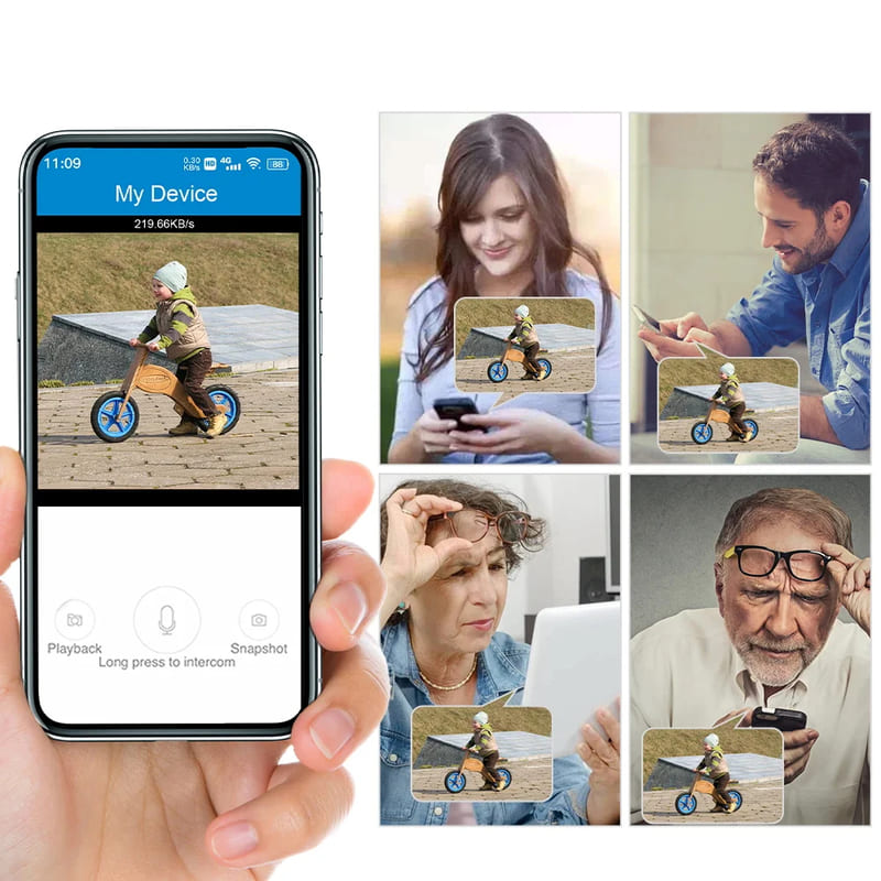 Kamera do monitoringu wideo z 3 obiektywami, kamera CCTV z siecią Wi-Fi, karta SIM 4G, bezprzewodowy monitor 360, zewnętrzne, wodoodporne kamery bezpieczeństwa