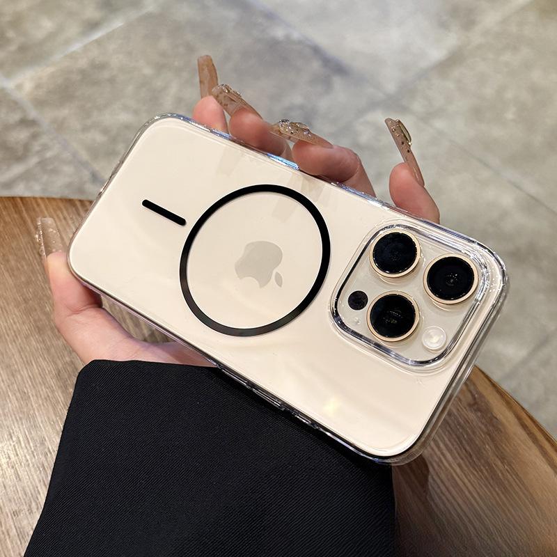 

Thin Ring Magnetic Suction Suitable for IPhone 16 Mobile Phone Case Apple 14 High Translucent Hard Shell 15 Shockproof 12 Glacier Protective Case iPhone 12