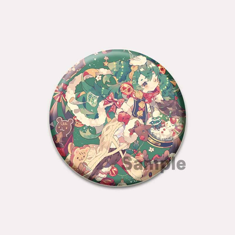 

32/44/58 мм Хацунэ Мику мультяшная фигурка броши косплей певица значок для воротника рюкзак шляпа аксессуар ручной работы аниме эмалированная булавка 44mm