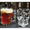 Italian Premium Glass Skull Beer Mug for Home , Bar ( CLEAR , 520ML , 2 Pieces )