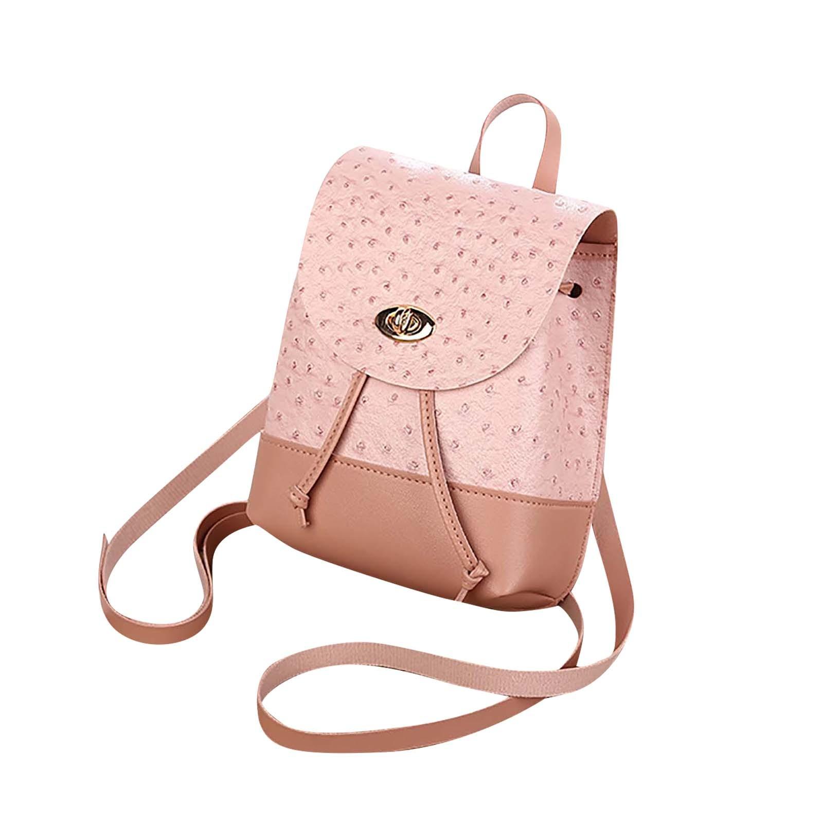 Fashion Low  Daily Backpack Pocket Zipper Convertible Bag One Size розовый
