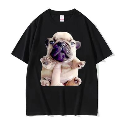 French Bulldog Funny Pibble Meme T-shirt Unisex Summer Tops Kawaii Cute T Shirt Men Women High Quality Cotton T-shirt Streetwear