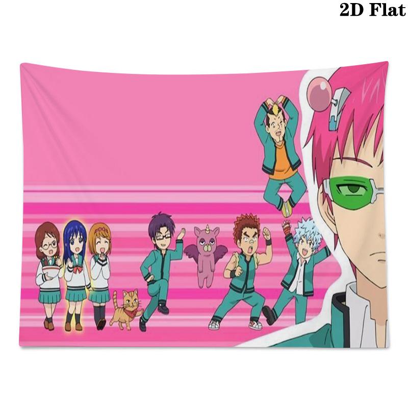Saiki Wall Tapestry Aesthetic Wall Hanging Printed Fabric Blanket Decorative Tapestries for Bedroom Living Room Home Decor