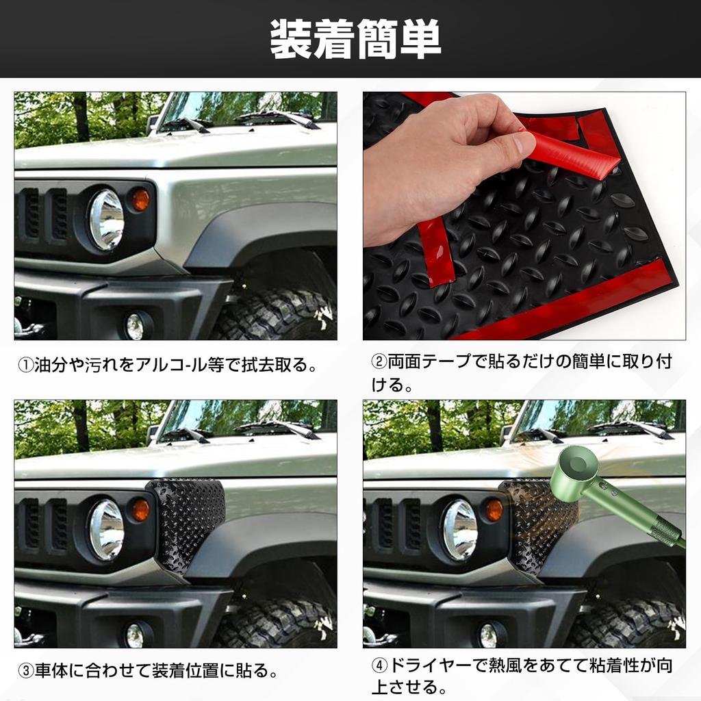 POWER PANDA Corner Guards for the New Jimny JB64 and Jimny Sierra These fender guards are perfect for the front and These custom aero parts are