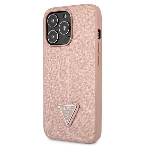 Guess Guhcp13Lpsatlp Iphone 13 Pro/ 13 6,1 Różowy/Pink Hardcase Saffianotriangle Logo
