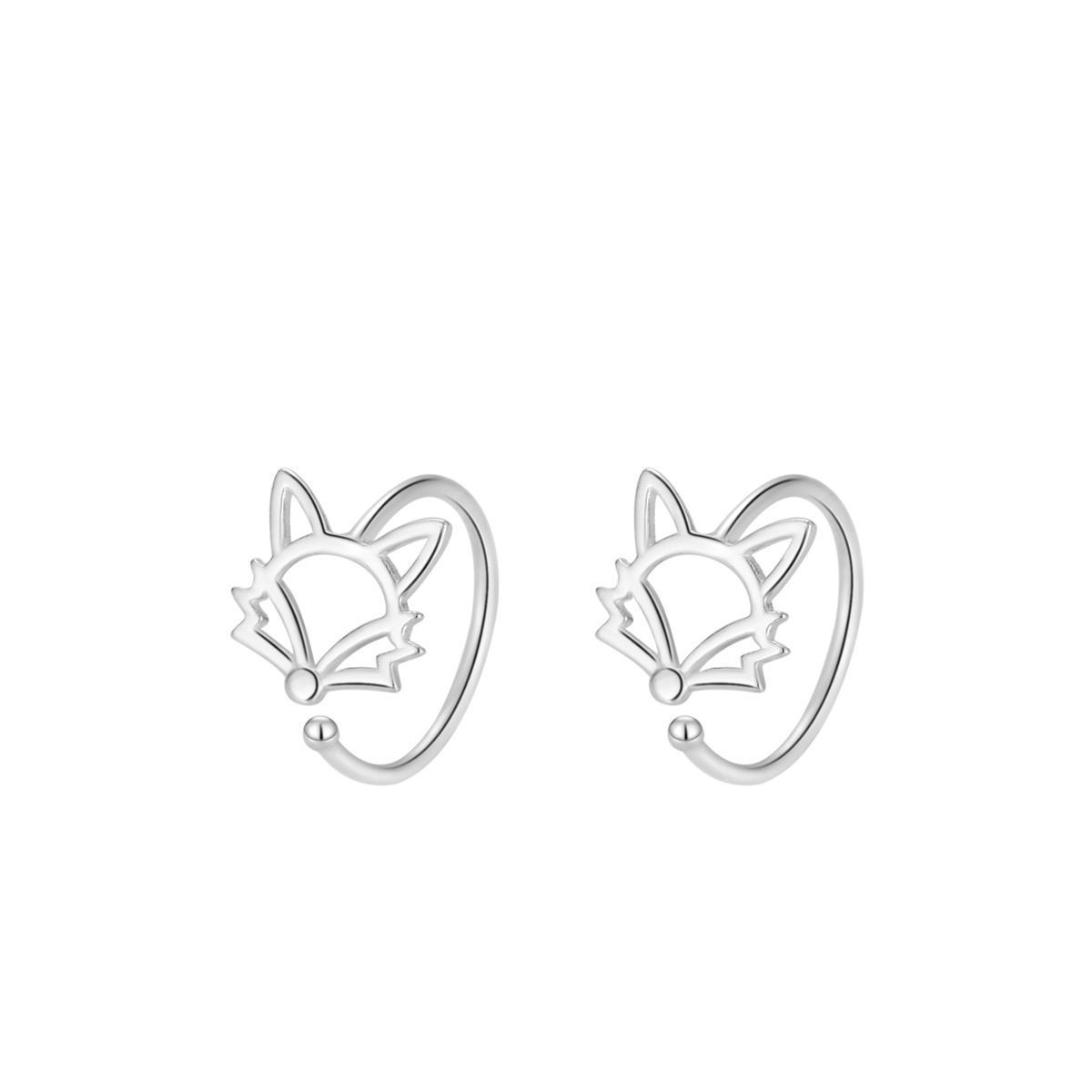 

Гипоаллергенные серьги-лисички Титановый ажурный дизайн Минималистичные геометрические кольца для хряща Защита от сна Пирсинг-украшение в подарок