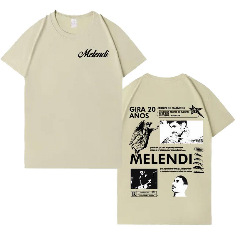 Singer Melendis Harajuku New Album TShirts Men High Quality T Shirts Cotton Casual Y2K Short Sleeve Hot Sale Clothes Teenagers