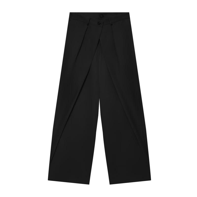 Pantaloni Larghi Oversize da Donna con Pieghe Asimmetriche Vestibilità Larga Pantaloni Casual