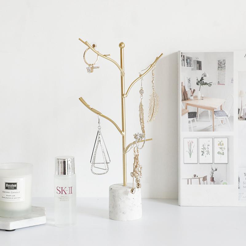 Marble Rack INS Jewelry Rack Storage Metal Crafts Home Atmosphere Decoration Desktop European Minimalist Style Ornaments