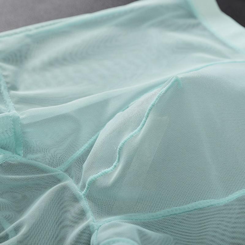 Men Intimates Mid Waist Panties Bulge See Through Lingerie Transparent Boxers Sexy Men Underwear