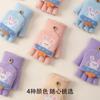 Gloves Girl Middle School Children Autumn and Winter Cartoon Cute Half Finger Flip Writing Knitted Wool Cold-proof Warm Children's Gloves
