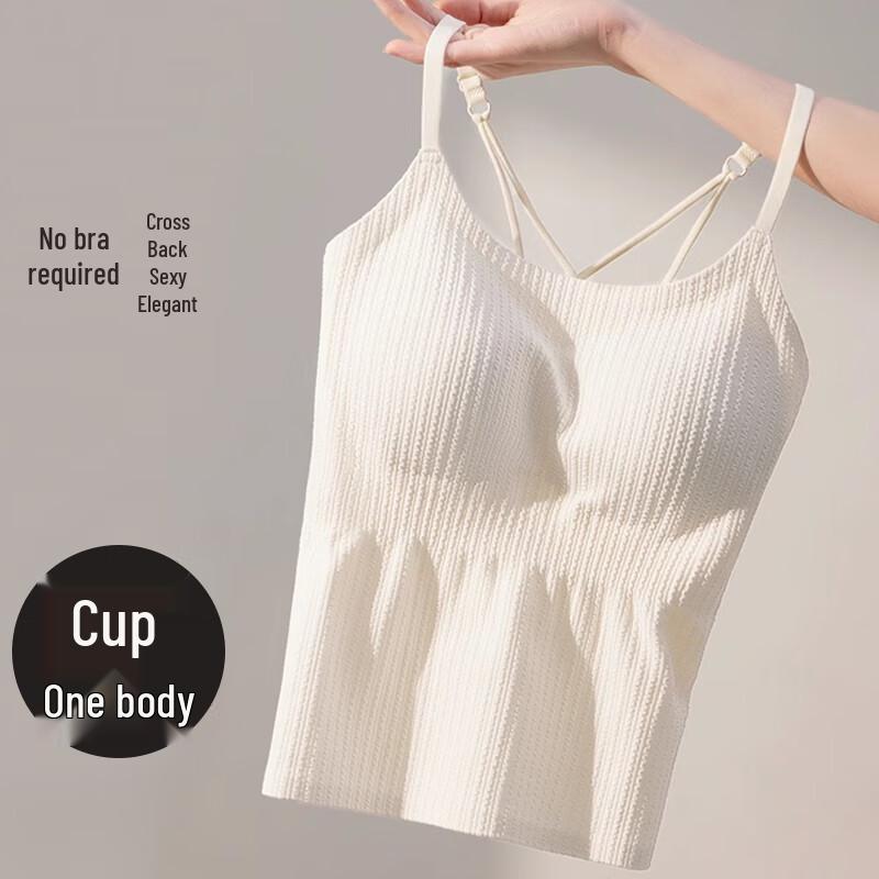 Yuzhaolin Women s Ice Silk Padded Camisole M (80-100 lbs)