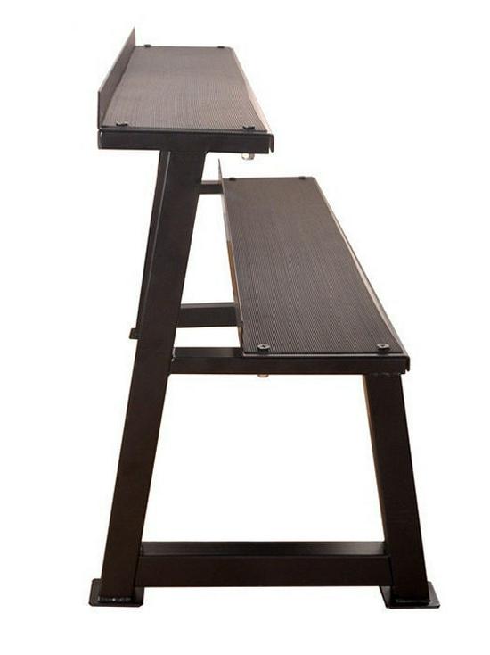 Multi-Functional Adjustable Rack for Kettlebells, Dumbbells, and Barbells - Three-Tier & Double-Tier Storage