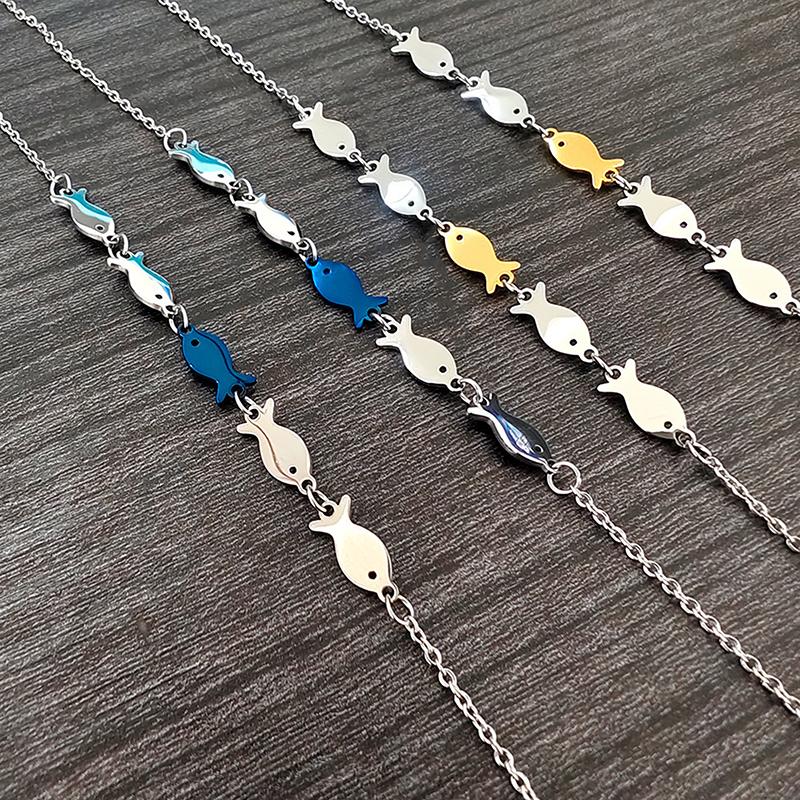 Blue Fish Pendant Bracelet Necklace For Women Friendship Beach Femme Accessories Charm Bracelet Popular Jewelry Gift