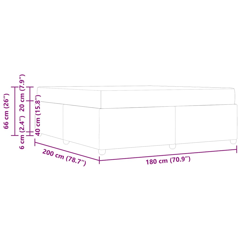 Bed Frame with Mattress Blue 180 x 200 cm Fabric