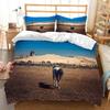Blue Sky Silver Aircraft Three-Piece Quilt Cover Digital Printing Bedding Set Bed Cover