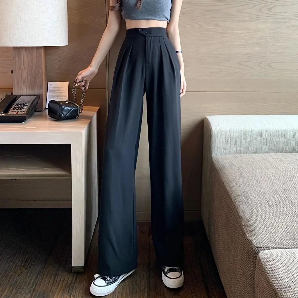 Suit Pants Children's Spring and Summer New High Waist To Cover The Belly and Show Thinness, Loose and Casual Wide Legs