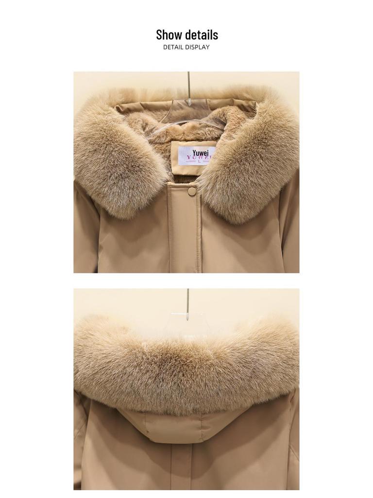 Damska zimowa parka z podszewką z polaru - Gruba, ciepła kurtka z kapturem w stylu japońskim i koreańskim