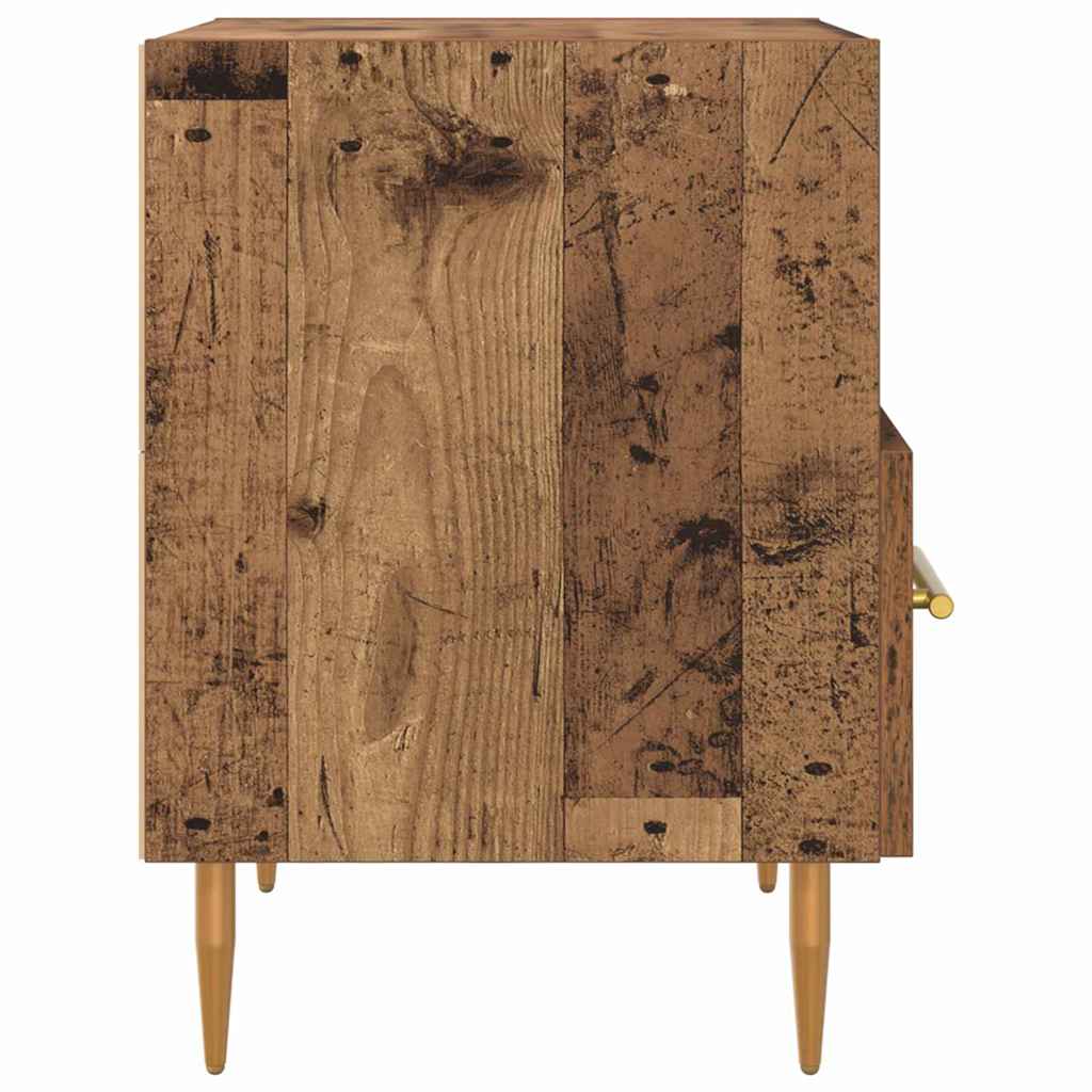 Nightstand Set of 2 Reclaimed Wood Look 40 X 35 X 47.5 Cm Engineered Wood