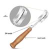 304 Stainless Steel Bread Scoring Knife with Wooden Handle - Curved Dough Cutter for Artisan Baguettes