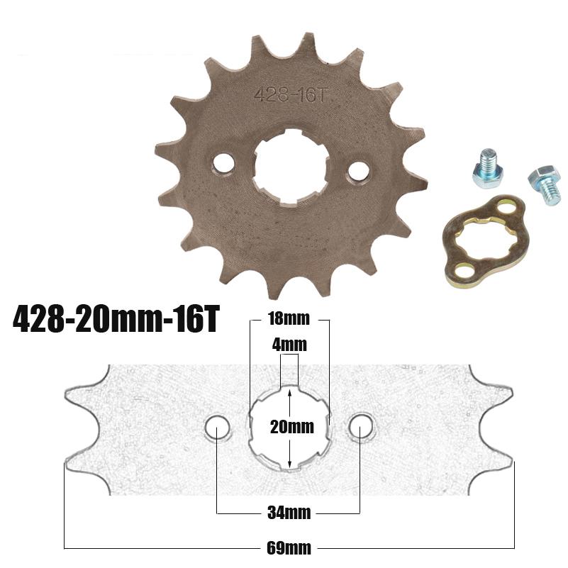 428# 20mm 10 11 12 13 14 15 16 17 18 19 T Teeth Front Engine Chain Sprocket For Dirt Pit Bike Monkey ATV Quad Go Kart