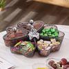 Divided Serving Tray Fruit Plate Organizer Nut Candy Veggie Tray Rotating Snack Platter for Candy Nuts Sweets Fruit Tea Party
