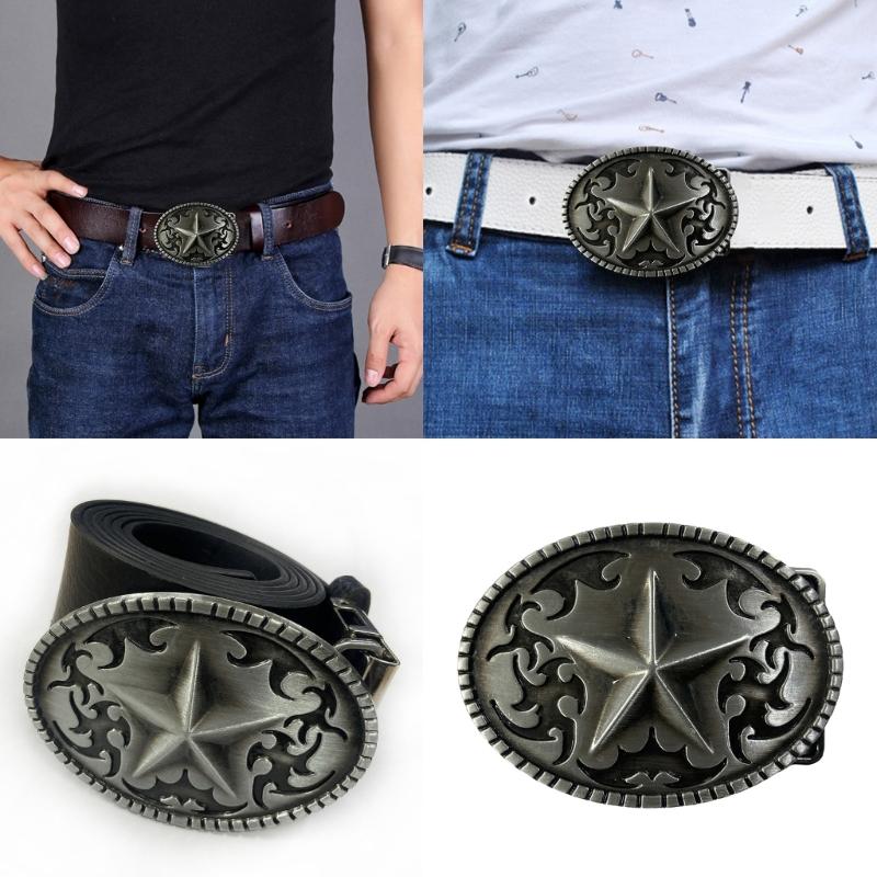 Retro Star Belt Buckle Five-Pointed Star Belt Buckle Cowboy Belt Buckle Belt Accessories Christmas Birthday Gift